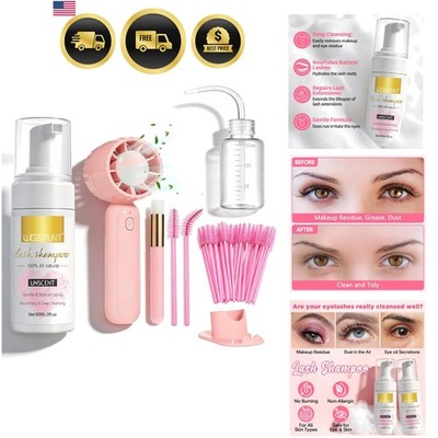 Eyelash Extension Cleanser Lash Mousse Lash Shampoo for Extensions, USB Mini ...