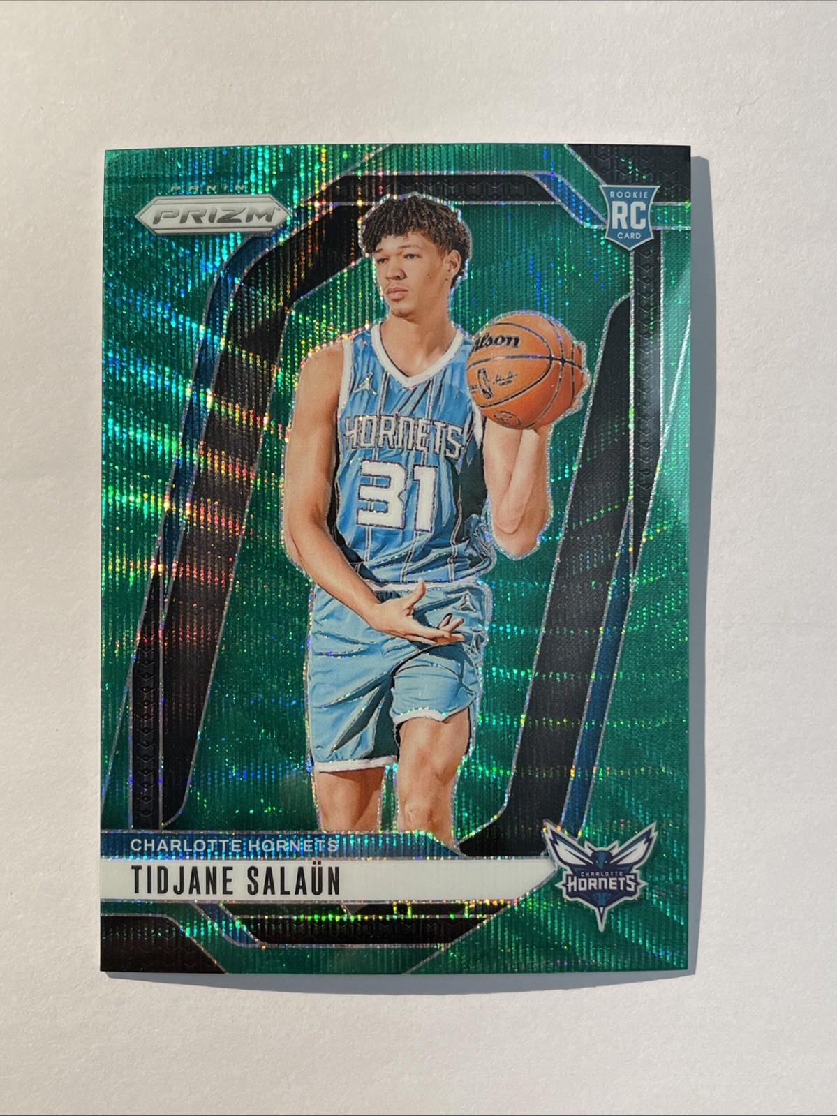 2024 Prizm 262 Green Wave Tidjane Salaun Rookie RC Charlotte Hornets France