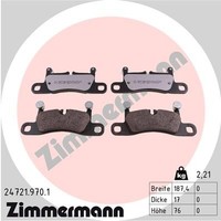 Hinterachse Zimmermann 24721.970.1 Bremsbelagsatz, Scheibenbremse FüR Porsche,Vw