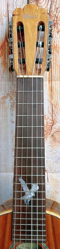 Alulu Solid Acacia Koa Tenor Guitarlele classical head type Eagle inlaid HU1270 - Image 4 of 4
