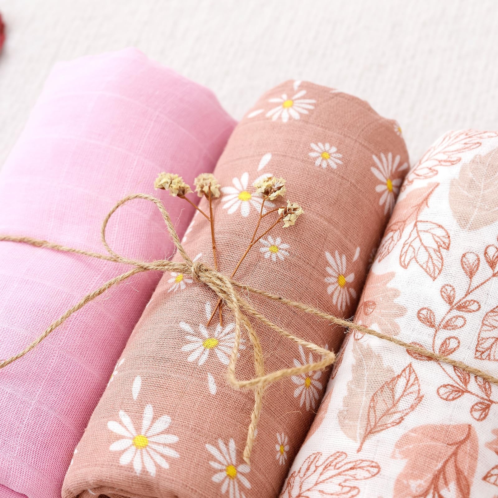 3 Set Muslin Swaddle Blankets,Essential Baby&Newborn Swaddling,Perfect for Bo... thumbnail 2