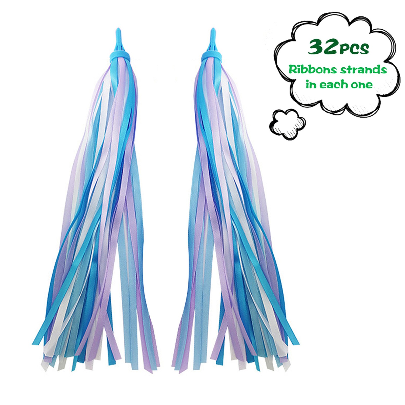 2 PCS Kid's Colorful Cycling Streamers Children's Scooters Ribbons Handlebar Str