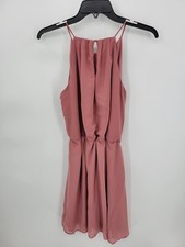 Maurices Dress Womens Medium Pink Sleeveless Halter Flowy Romantic Sundress