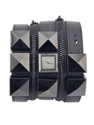 Karl Lagerfeld Zip Black Dial Triple Leather Band Women's Watch - kl2001