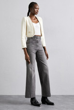 NWT Sandro OSLO Grey Denim High Rise Jeans Size 40/8