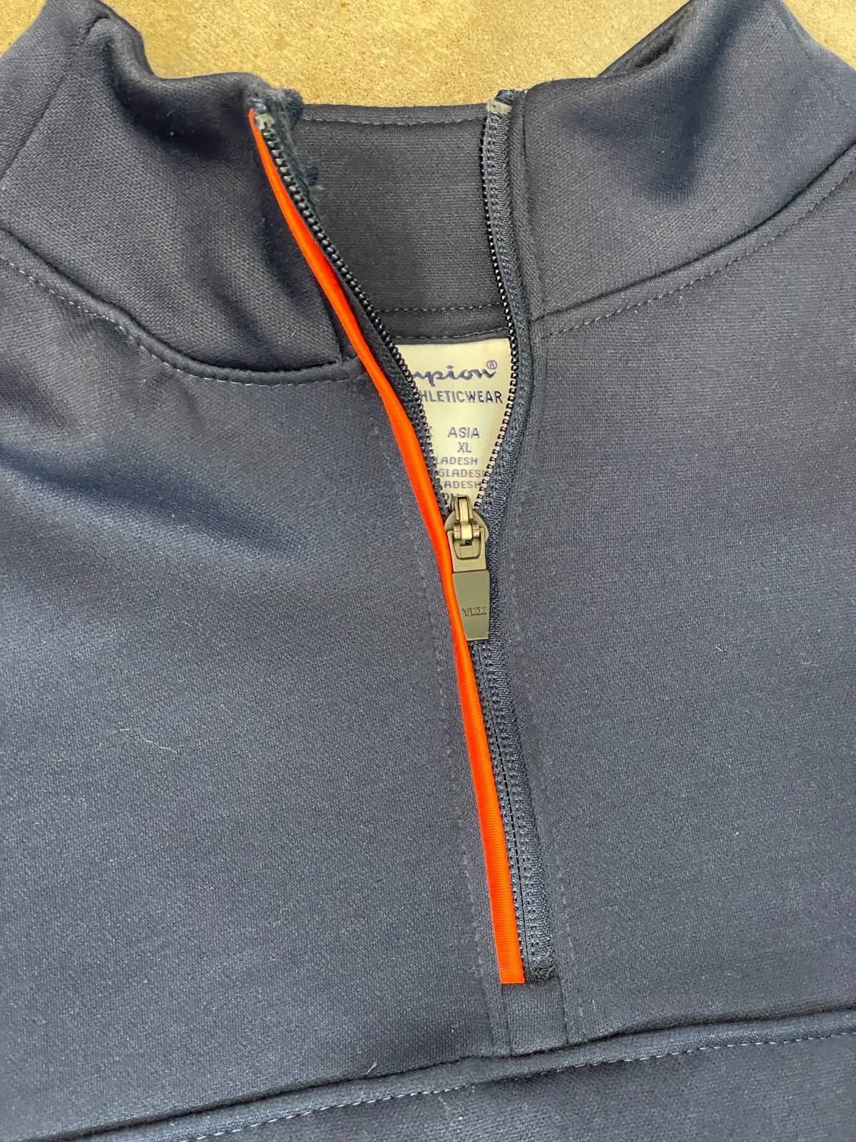 Champion Auburn Tigers 1/4 Zip Jacket Mens L Navy Fleece Lined Logo Embroidered thumbnail 5