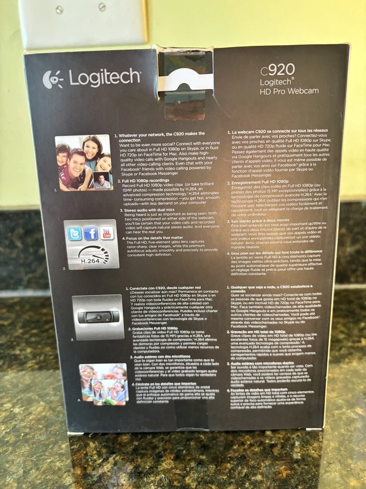Nuevo, Sellado, Logitech C920 HD Pro Webcam 1080p Foto 2 de 4