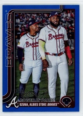2025 Update Veteran Combos Blue Rainbow Foil Ozzie Albies Marcell Ozuna 08jk