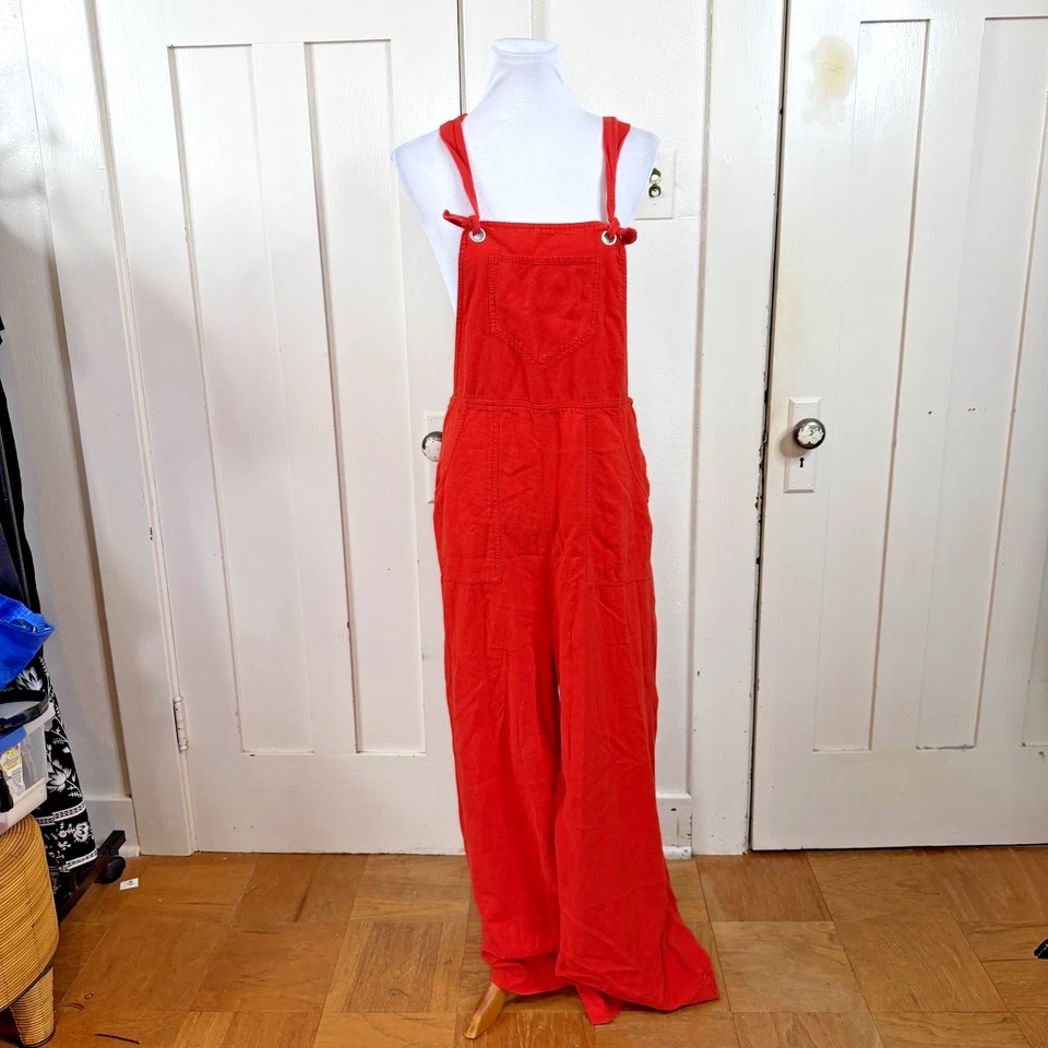 Mono con tirantes Anthropologie Cadence naranja para mujer talla M pierna mediana ancha Foto 2 de 4