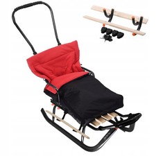 Schlitten mit Rückenlehne, Schieber, Fußablage & Schlafsack
