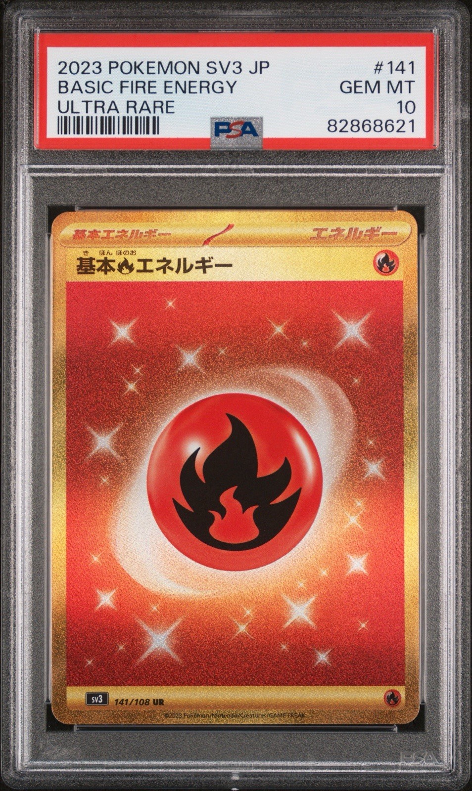 PSA 10 💎 2023 POKEMON JPN SV3-RULER OF THE BLACK FLAME #141 BASIC FIRE ENERGY