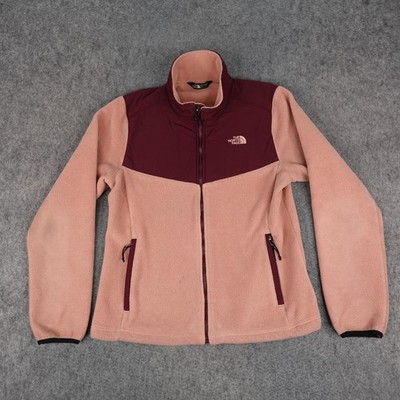 The North Face Jacket Womens Medium Pink Denali Fleece Full Zip Polartec Maroon