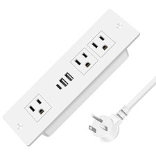 Recessed Power Strip, Furniture Drawer Outlet with 20W PD 3 FT 20W USB White