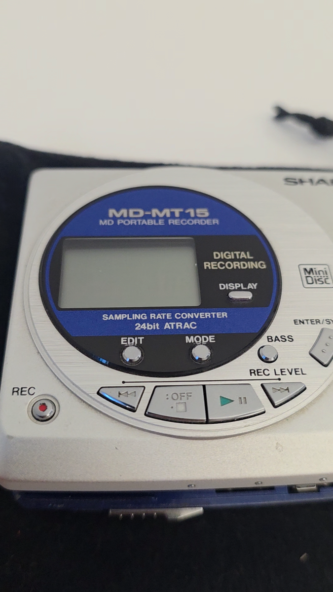 CD/MDプレイヤー(SHARP) Sharp MD-MT15(S) Portable Recorder w/ NEW TDK Lucir Minidisc MD 74
