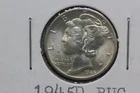 1945-D 10c MERCURY DIME, GEM BU+/MS FSB, NICE+, WHITE+, SHARP , Mint Luster