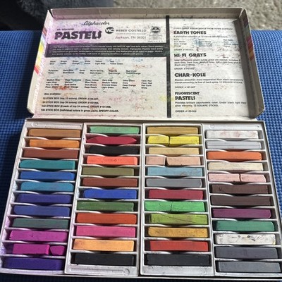 Vintage Weber Costello Alphacolor 48 Square Sticks Pastels in Original Box