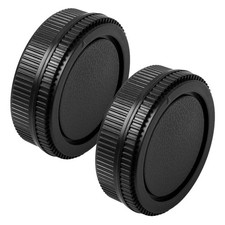 Camera Body Cap and Lens Rear Cover Replacement Set For Olympus OM Mount