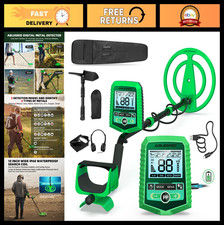 Rechargeable Metal Detector for Adults Kids - Professional Gold Finder, LCD, 5