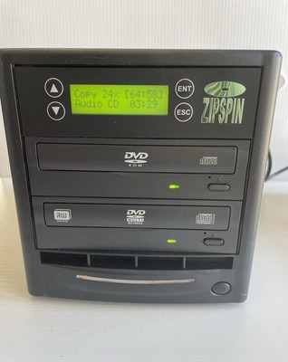 ZipSpin CD/DVD Duplicator Tower Standalone Disc Copier Burner v3.16 Tested Works