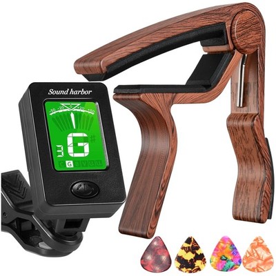 Guitar Capo and Tuner Set for Acoustic Guitar