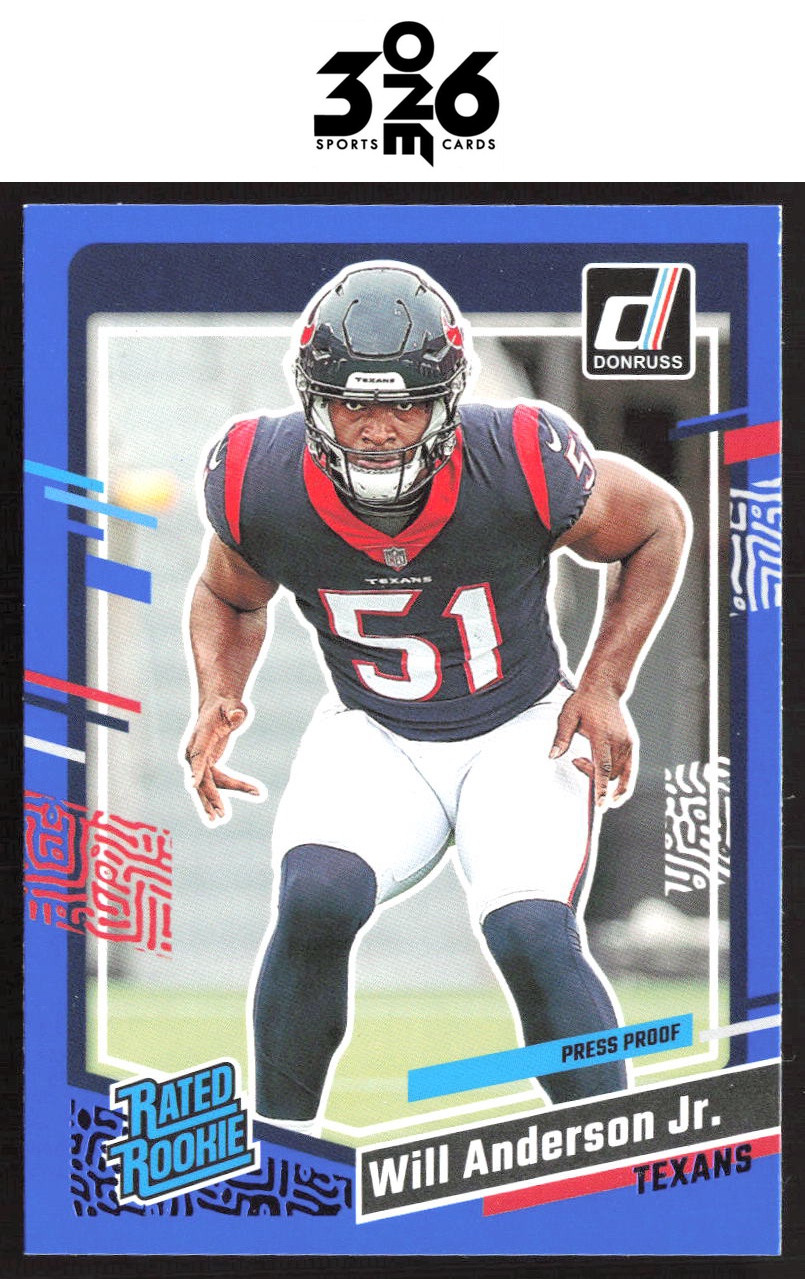 Will Anderson Jr. 2023 Donruss Press Proof Blue Rookie #342