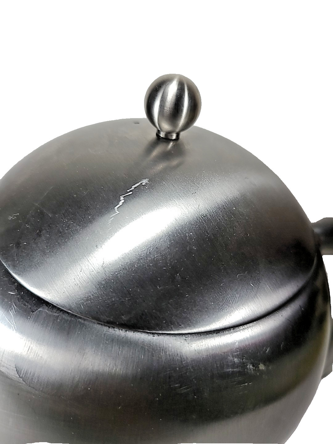 Retro Henley Teapot G&H Loose Leaf Tea Pot 27 oz Brushed Stainless Atomic Silver