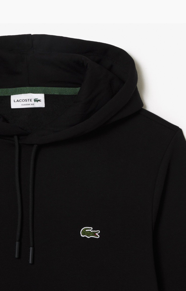 Lacoste Large (5) Classic Fit Crocodile Hoodie Overhead black / Noir BNWT image 4