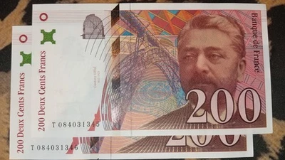 Billets 200 Francs Gustave Eiffel 1999 Consécutifs ( X 2 Billets Neufs ) - Photo 1/2