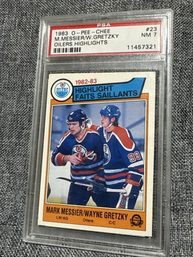 M. Messier, W. Gretzky [Oilers Highlights] #23 1983 O-Pee-Chee card