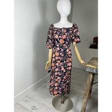 NWT Old Navy Floral Puff Sleeve Midi Length Dress Size M