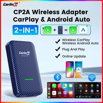 CarlinKit 4.0 2 in 1 Wireless CarPlay & Android Auto Adapter 2024 Upgrade