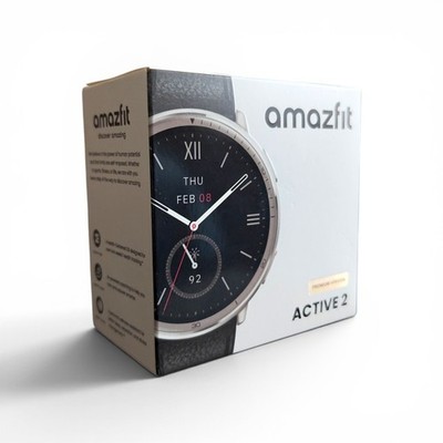 Amazfit Active 2 44mm Fitness Smart Watch with Leather Band BRAND NEW SEALED!