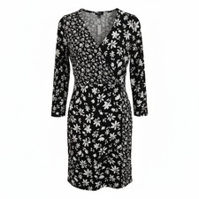 Talbots Womens Dress Faux Wrap Dark Floral CareerCore NWT Sz XL C397