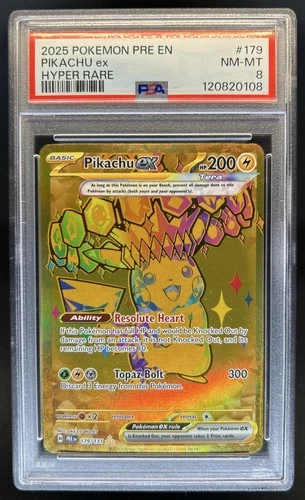 2025 Pokemon Prismatic Evolutions Pikachu ex #179/131 PSA 8