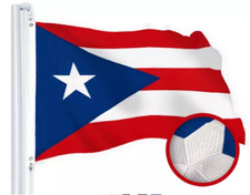Puerto Rico Flag 3x5 Ft Embroidered Spun Polyester NYLON, Grommets, Heavy Duty
