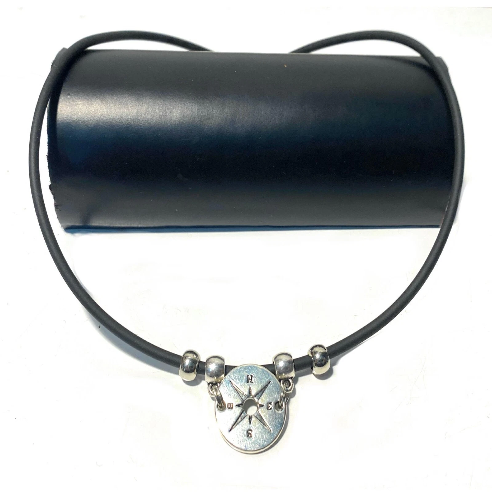 Collana con ciondolo rosa dei venti da uomo catenina girocollo lunga 45 cm donna