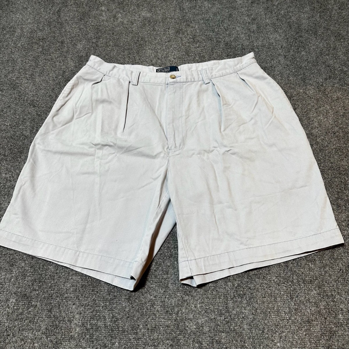 Polo Ralph Lauren Shorts Mens 38 Light Blue Cotton Pleated Tyler