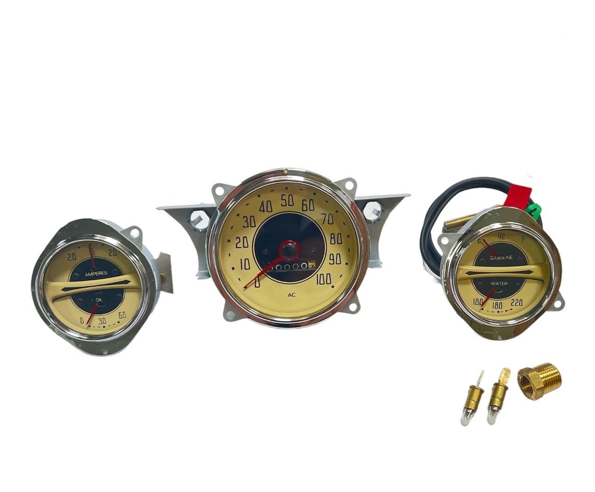 1936 1937 38 Chevy Truck 3pc Gauge Cluster Rebuilt w/ Light kit