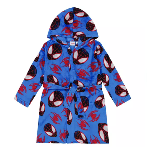 Spiderman Robe Pajamas Set Boys Marvel Bathrobe 3 Piece Size 2T 4 5 6 8 10 12 - Picture 3 of 13