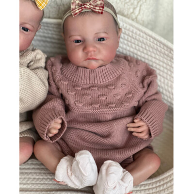 19'' Finished Reborn Baby Doll Newborn Gift Sleeping Kids Soft Silicone 3D Skin