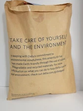Delta Amenity Kit Travel Toiletry Paper Bag RARE Biodegradable