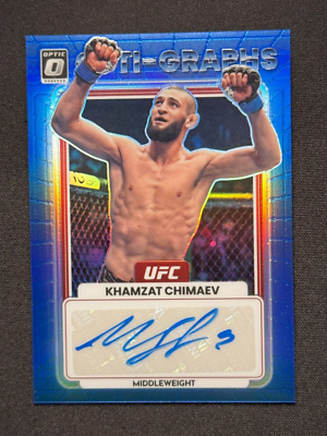 Khamzat Chimaev 💥 Opti-Graphs AUTOGRAPH BLUE /99! 2023 Panini