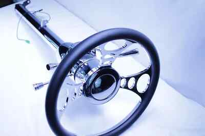 30'' Automatic Shift Tilt Steering Column  +14'' Billet Chrome Web Style Wheel GM