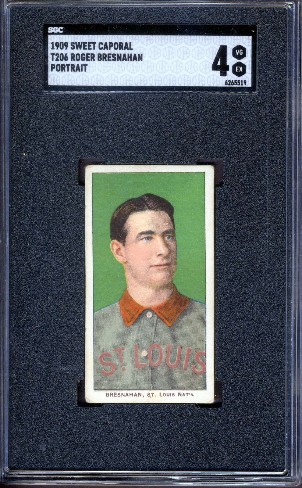 T206 Sweet Caporal Roger Bresnahan Portrait SGC 4 VG-EX *St. Louis Cardinals*