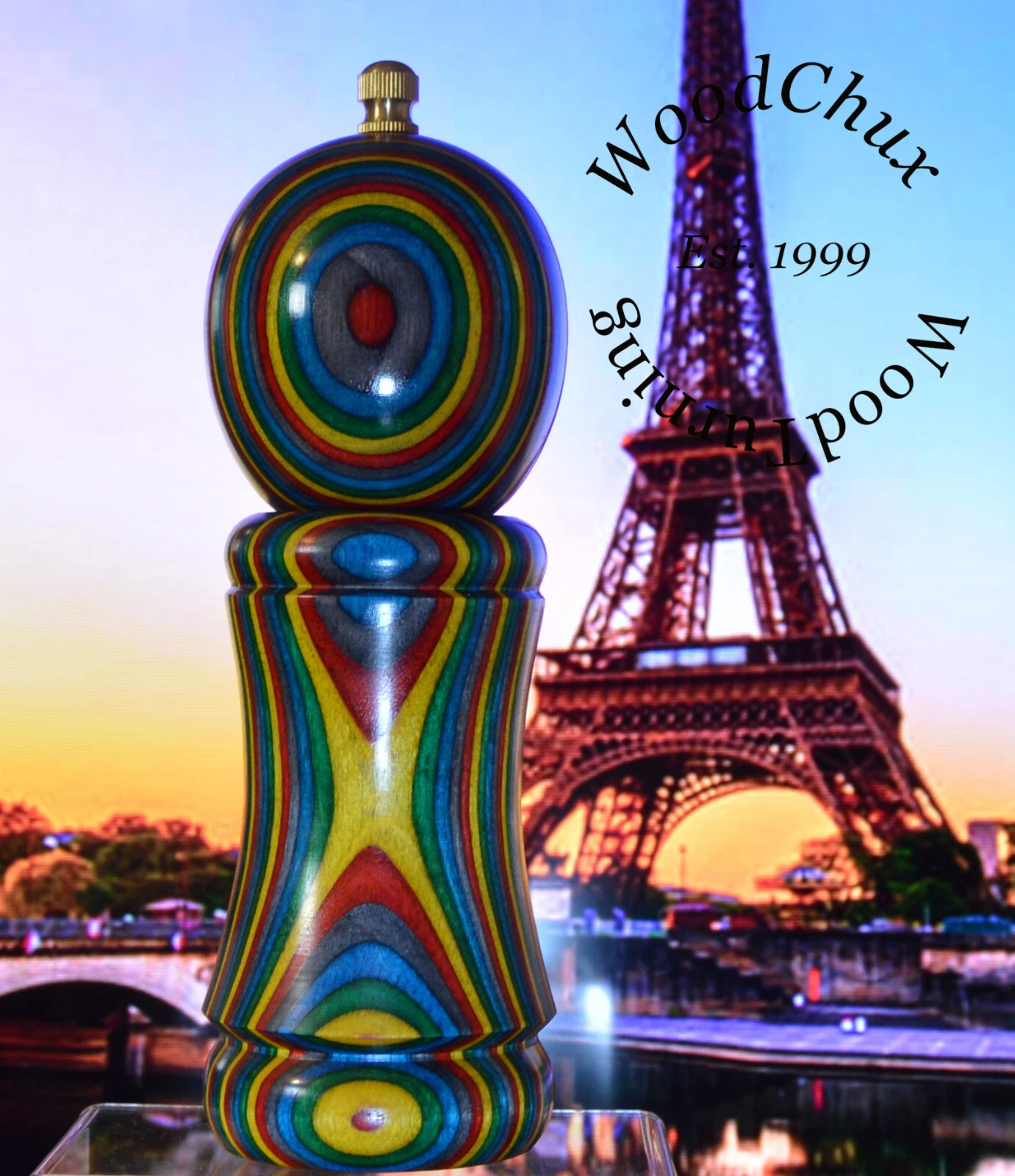 Pepper Mill Grinder Peppermill Colorgrain Wood Wooden Handmade Art Gift 872