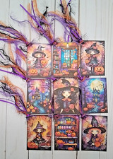 9 Whimsy Halloween Handmade Gift Tags Scrapbooks Junk Journals Crafts Parties