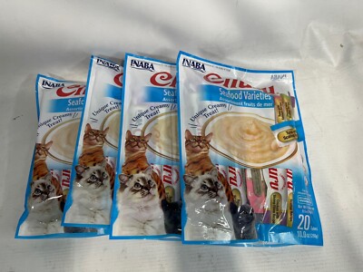 Inaba Churu Creamy, Lickable Wet Cat Treats, 0.5 oz, 80 Tubes, Seafood Variety