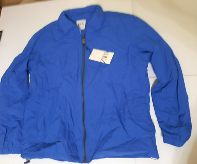 Zara Mens XL windbreaker Jacket Polyester Zipper Blue New With