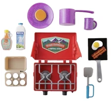 CAMPING ACCESSORIES 18-Piece Play Set for 18" Dolls - Camp Stove/Breakfast Food