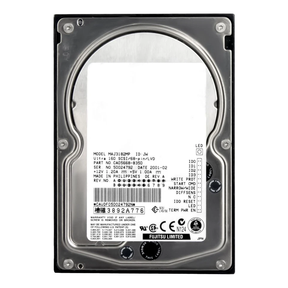 Hard Drive Fujitsu MAJ3182MP 18GB 10000U/Min 68-pin 4MB SCSI U160 3.5'' Inch - Image 2 of 3